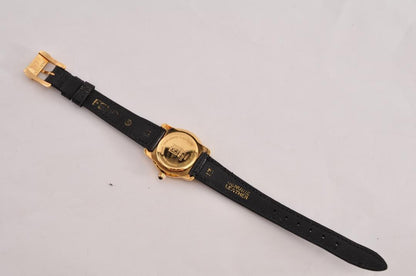 FENDI 800L Quartz Watch Wristwatch Logo Black Gold Women's Authentic