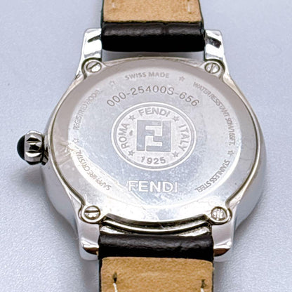 FENDI 25400S Quartz Watch Wristwatch Logo Silver Women's Authentic