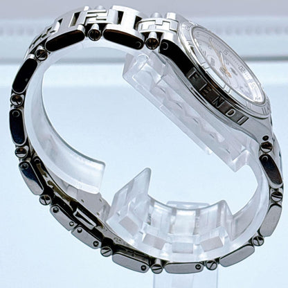 FENDI 4600L Quartz Watch Wristwatch FF Logo Silver Women's Authentic