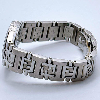 FENDI 4600L Quartz Watch Wristwatch FF Logo Silver Women's Authentic