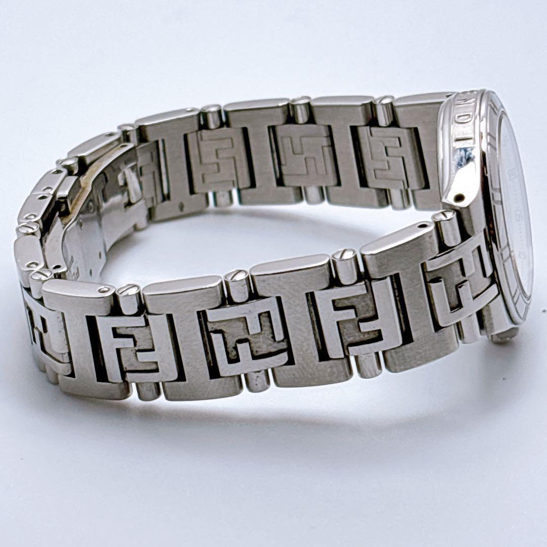 FENDI 4600L Quartz Watch Wristwatch FF Logo Silver Women's Authentic