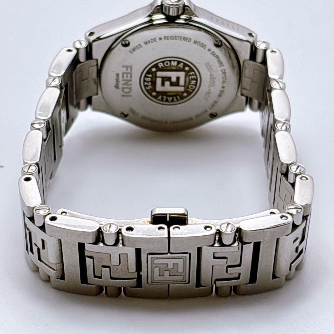 FENDI 4600L Quartz Watch Wristwatch FF Logo Silver Women's Authentic