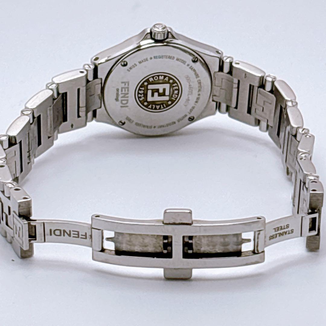 FENDI 4600L Quartz Watch Wristwatch FF Logo Silver Women's Authentic