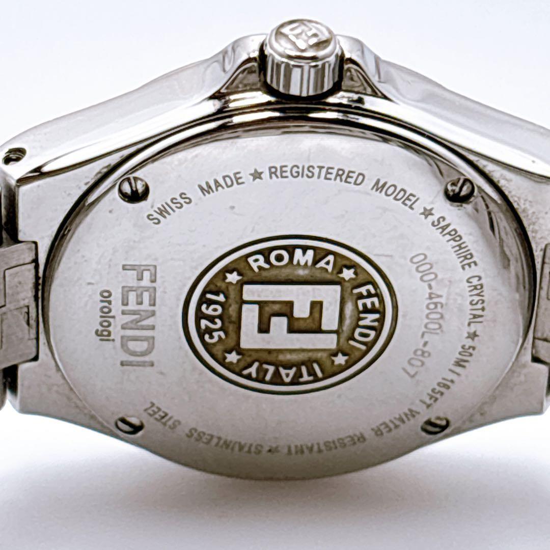 FENDI 4600L Quartz Watch Wristwatch FF Logo Silver Women's Authentic