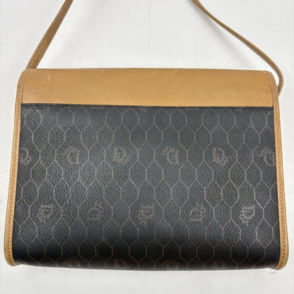 Christian Dior Shoulder Bag Purse Honeycomb PVC Leather Brown Authentic