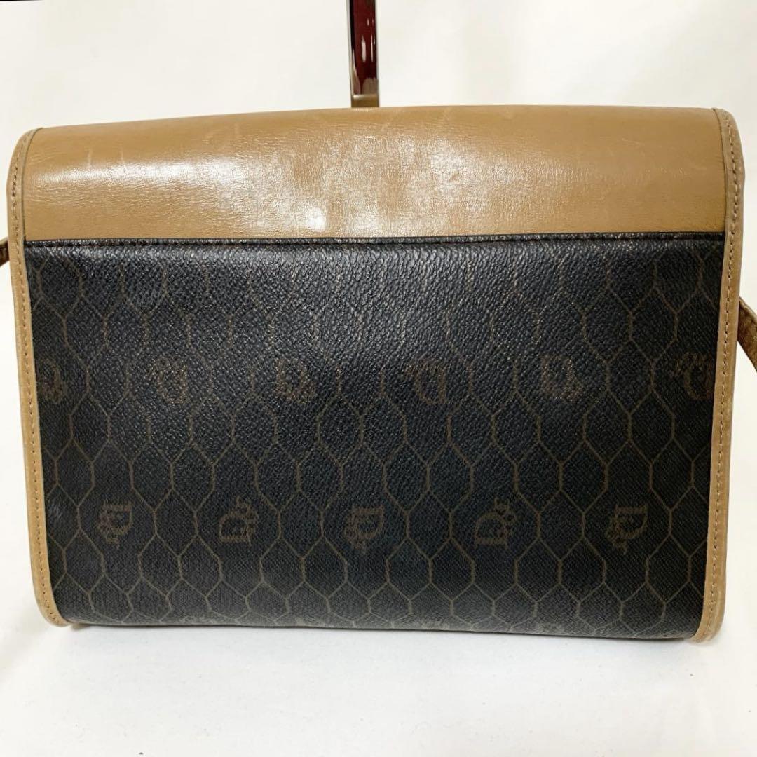 Christian Dior Shoulder Bag Purse Honeycomb PVC Leather Brown Authentic