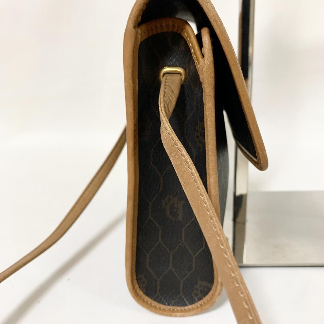 Christian Dior Shoulder Bag Purse Honeycomb PVC Leather Brown Authentic