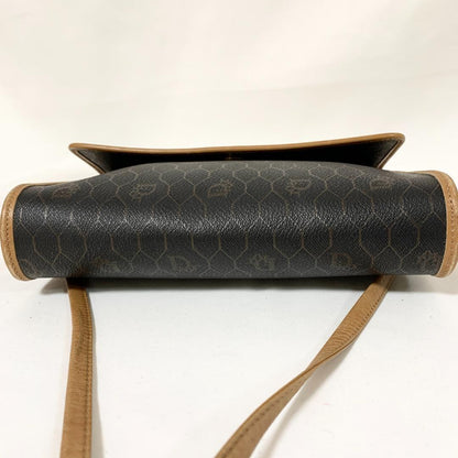 Christian Dior Shoulder Bag Purse Honeycomb PVC Leather Brown Authentic
