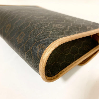 Christian Dior Shoulder Bag Purse Honeycomb PVC Leather Brown Authentic