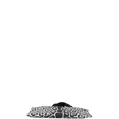 Saint Laurent Hand Bag Tote Purse Leopard Cotton Black Gray Authentic