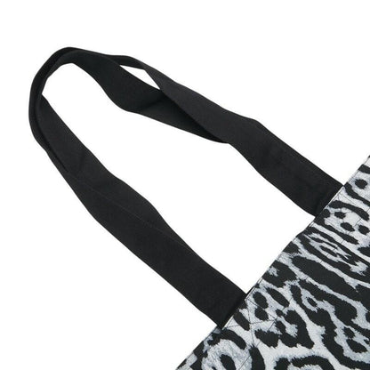 Saint Laurent Hand Bag Tote Purse Leopard Cotton Black Gray Authentic