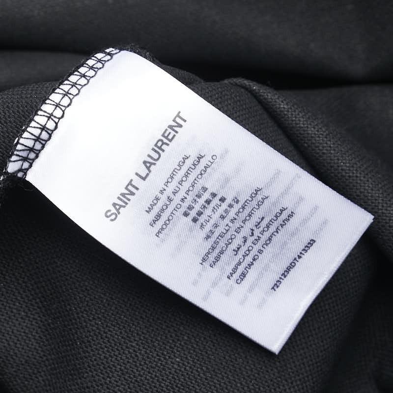 Saint Laurent Hand Bag Tote Purse Leopard Cotton Black Gray Authentic