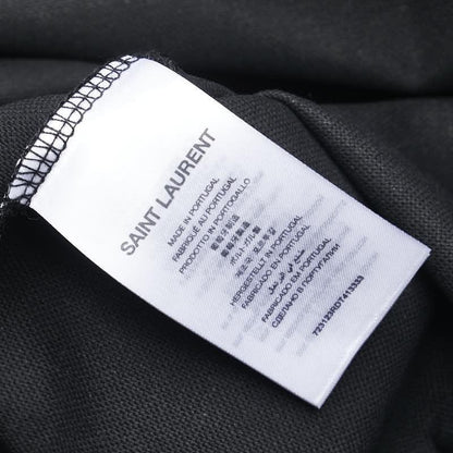 Saint Laurent Hand Bag Tote Purse Leopard Cotton Black Gray Authentic