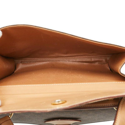 CELINE Macadam Purse tote bag Handbag Brown Beige Gold PVC Leather Authentic