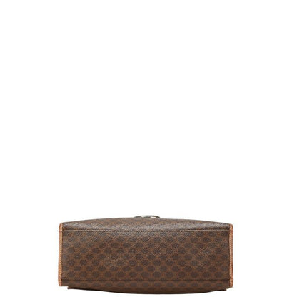 CELINE Macadam Purse tote bag Handbag Brown Beige Gold PVC Leather Authentic