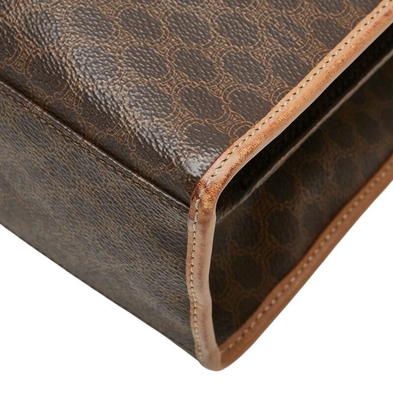 CELINE Macadam Purse tote bag Handbag Brown Beige Gold PVC Leather Authentic