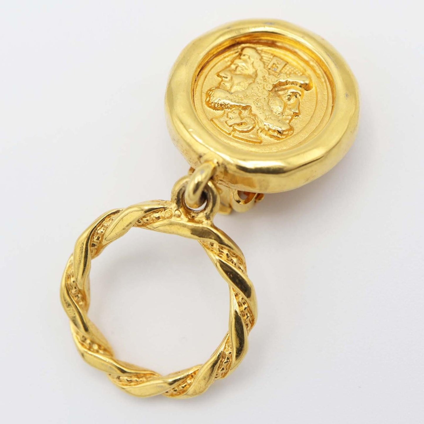 FENDI Earrings Gold Women Accessory Authentic