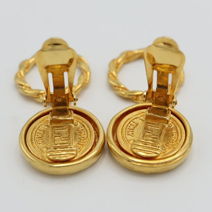 FENDI Earrings Gold Women Accessory Authentic