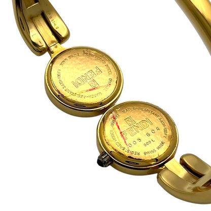 FENDI Quartz Watch Wristwatch Coin Brown Gold Women's Authentic