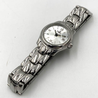FENDI 210L Quartz Watch Wristwatch FF Logo Silver Women's Authentic