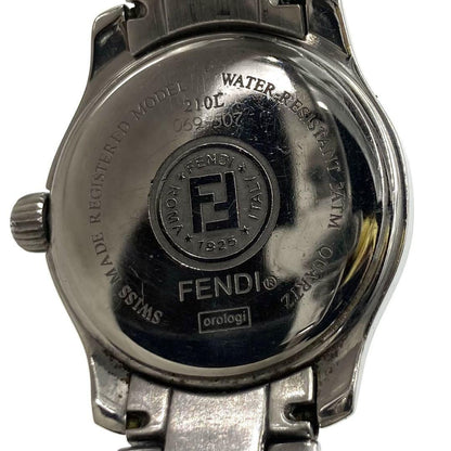 FENDI 210L Quartz Watch Wristwatch FF Logo Silver Women's Authentic