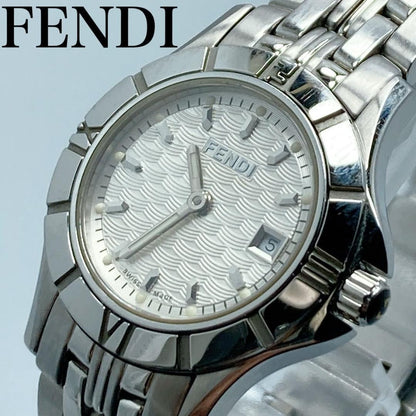 FENDI 2600L Quartz Watch Wristwatch Logo Silver Women's Authentic
