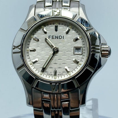 FENDI 2600L Quartz Watch Wristwatch Logo Silver Women's Authentic
