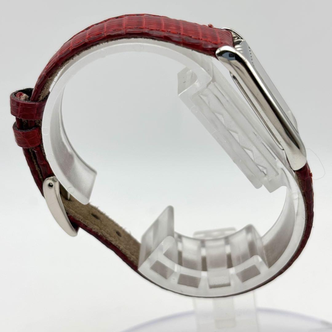 Saint Laurent Quartz Watch Wristwatch Logo White Red Women's Authentic