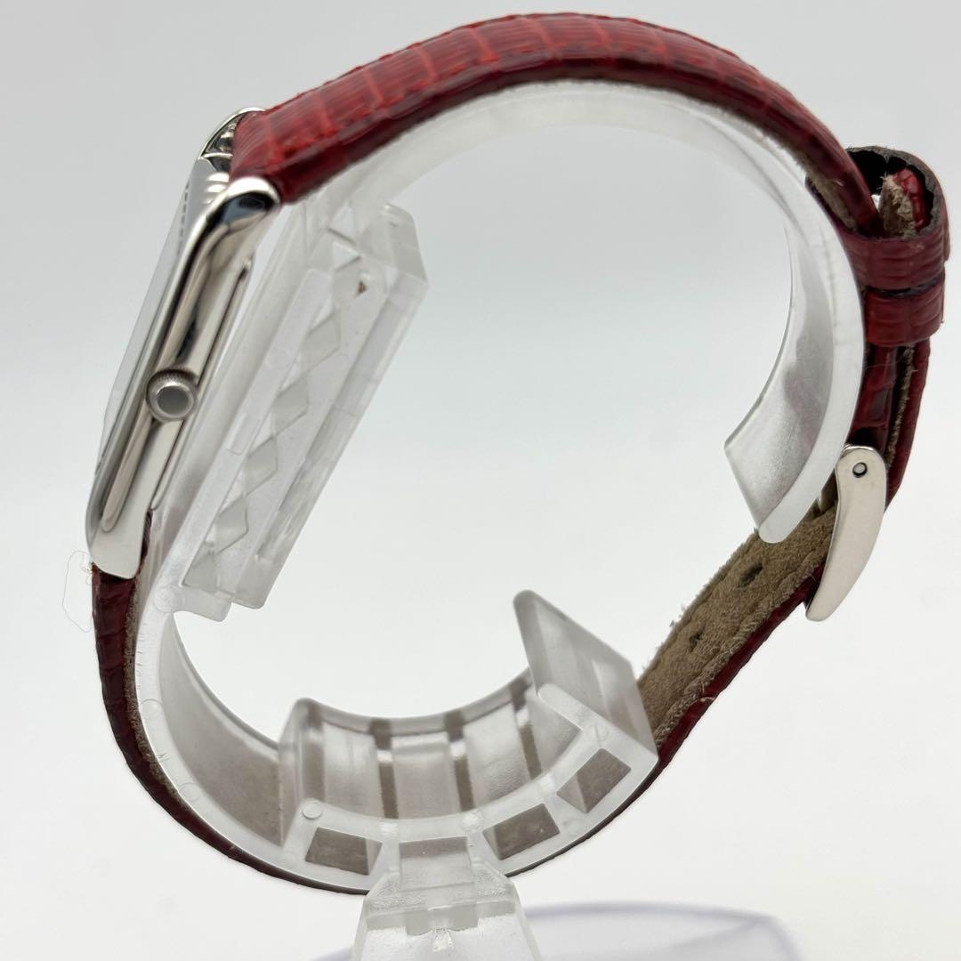 Saint Laurent Quartz Watch Wristwatch Logo White Red Women's Authentic