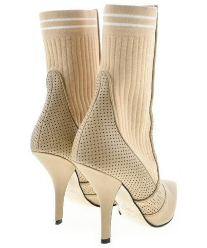FENDI Boots Shoes EU 37 US 7 Beige Authentic