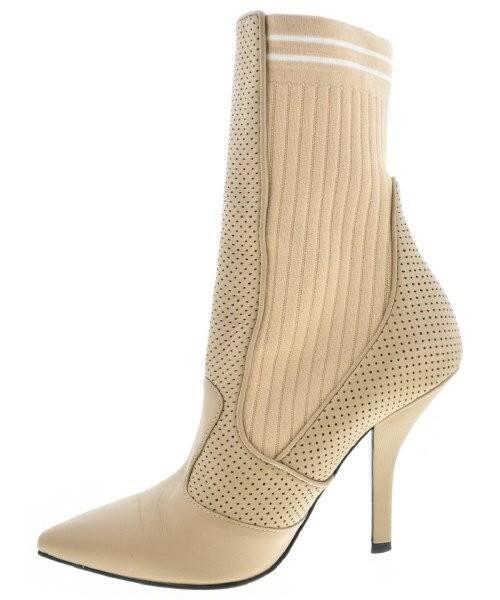 FENDI Boots Shoes EU 37 US 7 Beige Authentic