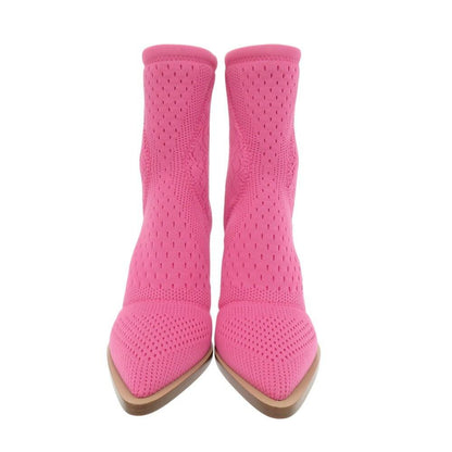 FENDI Short Boots Shoes EU 36 US 6 Knit Pink Authentic