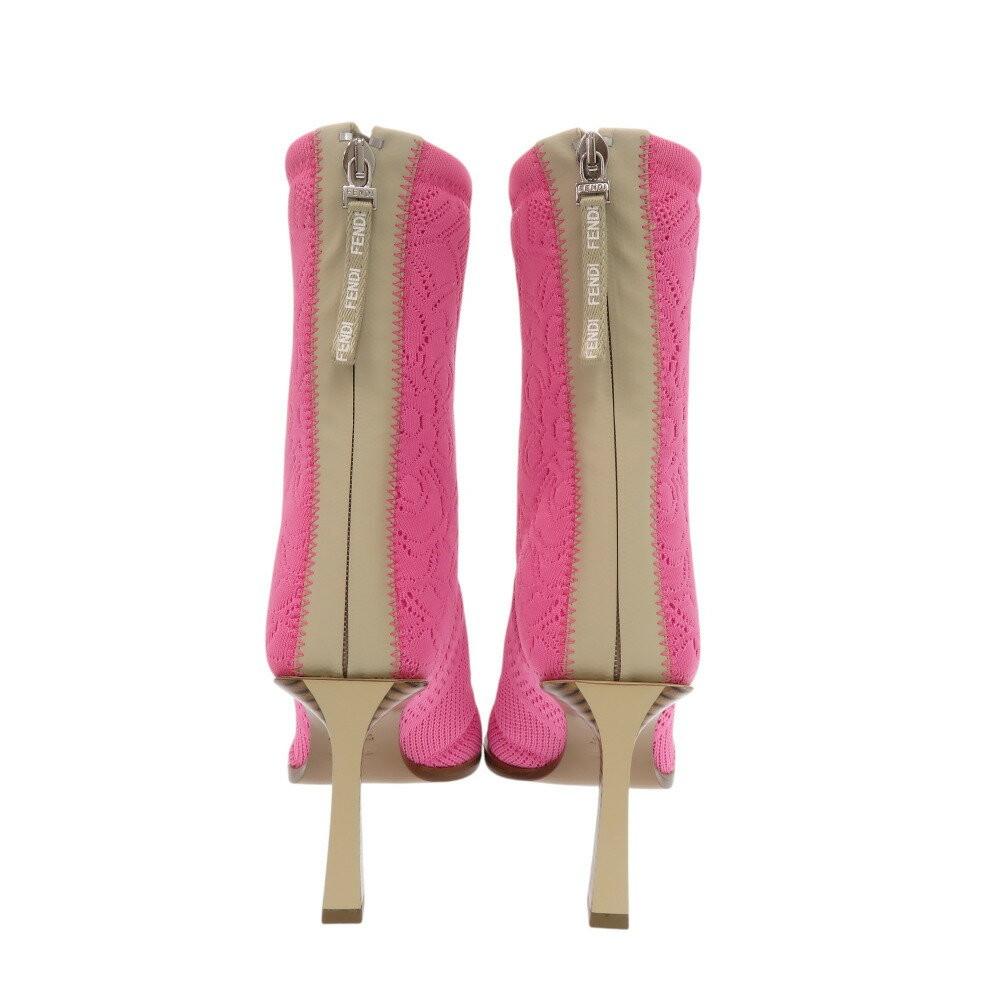 FENDI Short Boots Shoes EU 36 US 6 Knit Pink Authentic