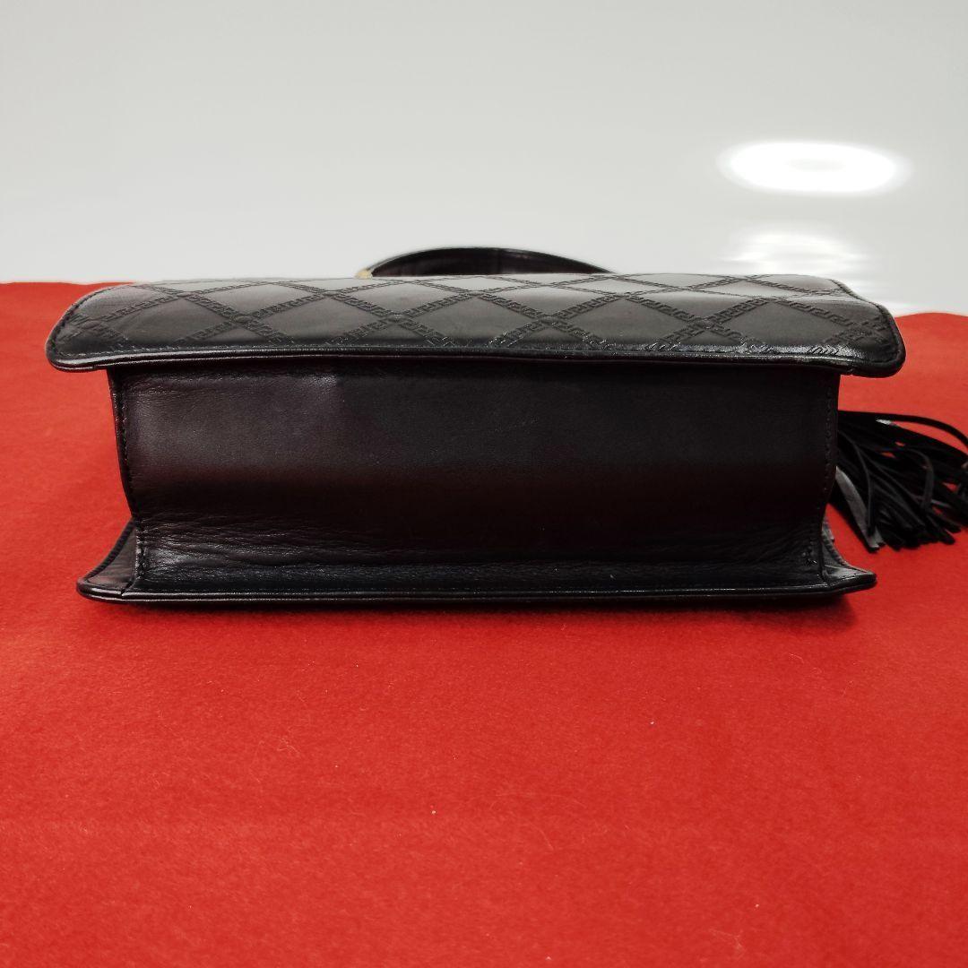 VERSACE Hand Bag Tote Purse Leather Black Authentic