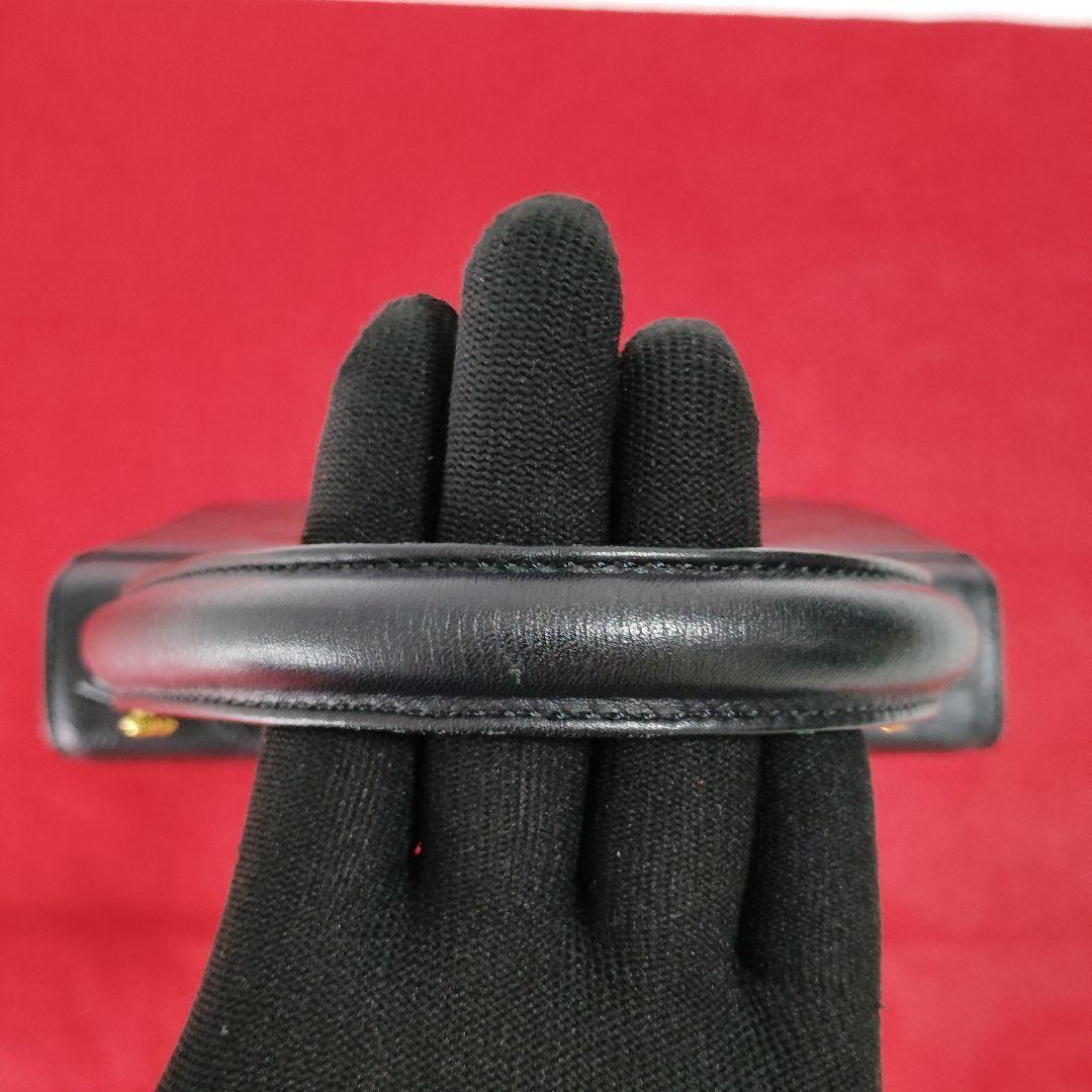 VERSACE Hand Bag Tote Purse Leather Black Authentic