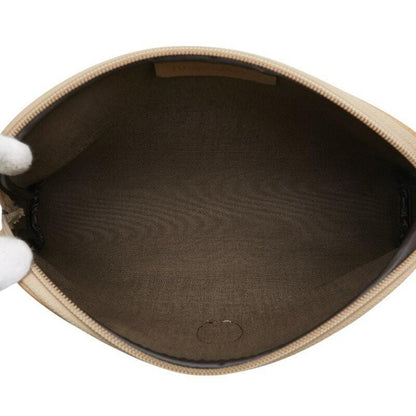 Saint Laurent Clutch Bag Second Bag YSL Cassandra PVC Leather Beige Authentic