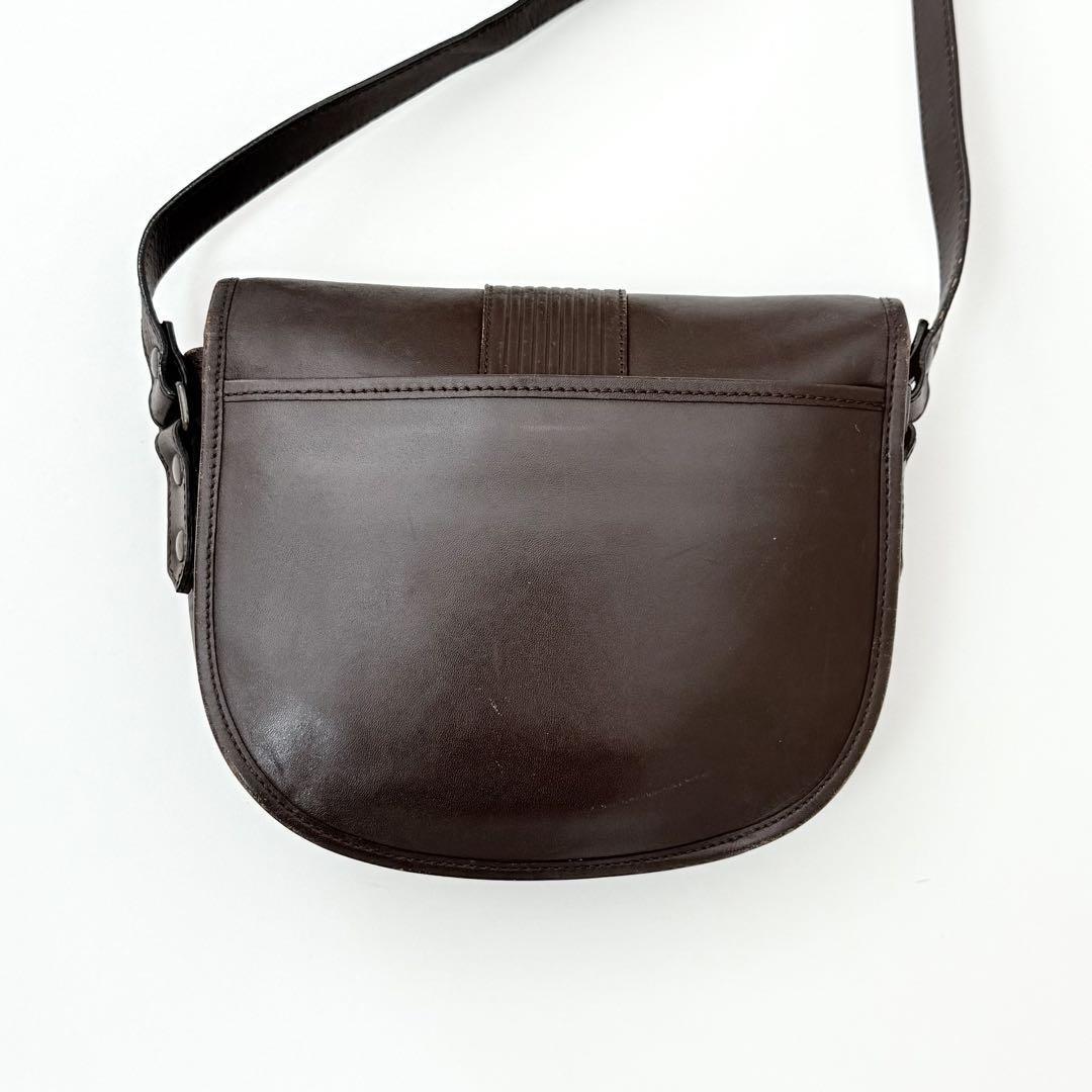 Saint Laurent Shoulder Bag Purse YSL Cassandra Leather Dark Brown Authentic