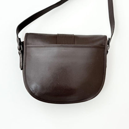 Saint Laurent Shoulder Bag Purse YSL Cassandra Leather Dark Brown Authentic