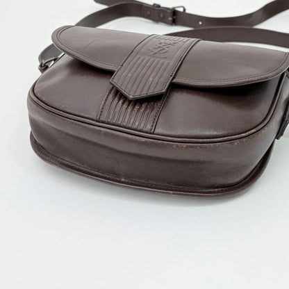 Saint Laurent Shoulder Bag Purse YSL Cassandra Leather Dark Brown Authentic