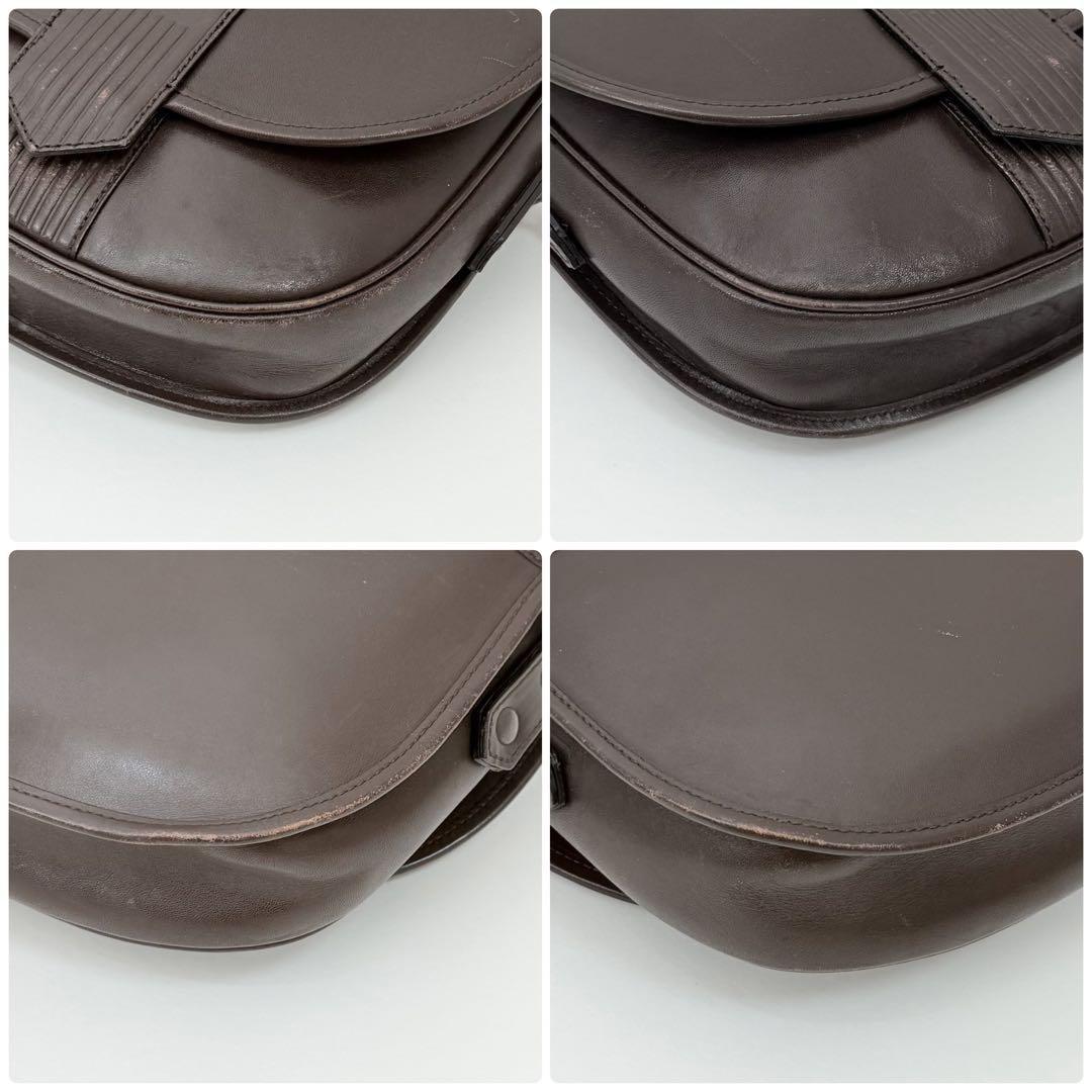 Saint Laurent Shoulder Bag Purse YSL Cassandra Leather Dark Brown Authentic