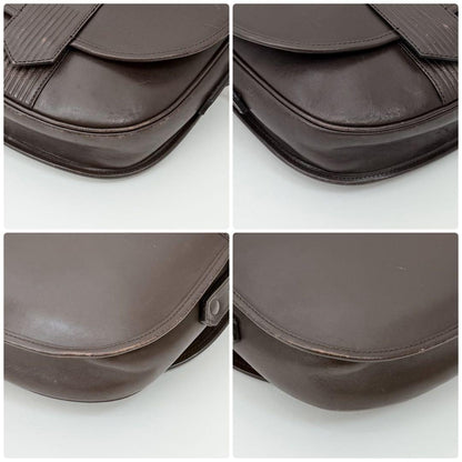 Saint Laurent Shoulder Bag Purse YSL Cassandra Leather Dark Brown Authentic