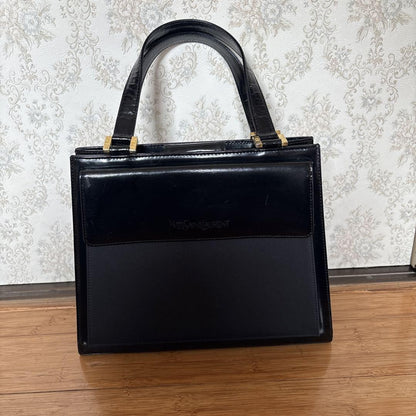Saint Laurent Hand Bag Tote Purse Black Authentic