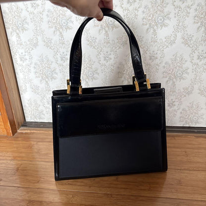 Saint Laurent Hand Bag Tote Purse Black Authentic