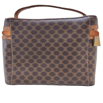 CELINE handbag Purse Macadam Vanity Bag PVC Leather Brown Women's Used Authentic
