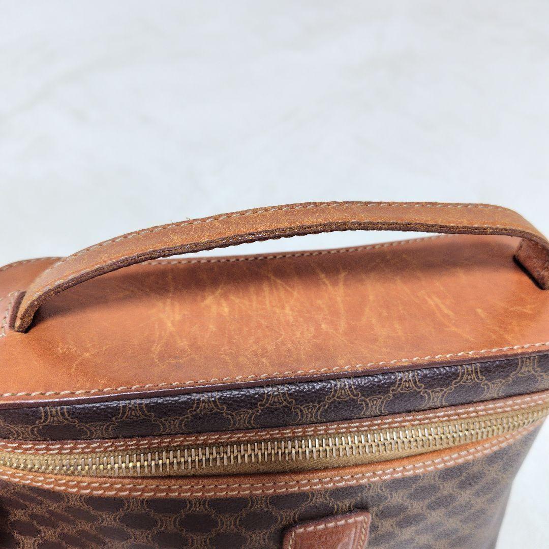CELINE handbag Purse Macadam Vanity Bag PVC Leather Brown Women's Used Authentic