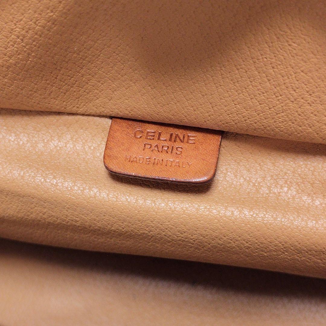 CELINE handbag Purse Macadam Vanity Bag PVC Leather Brown Women's Used Authentic
