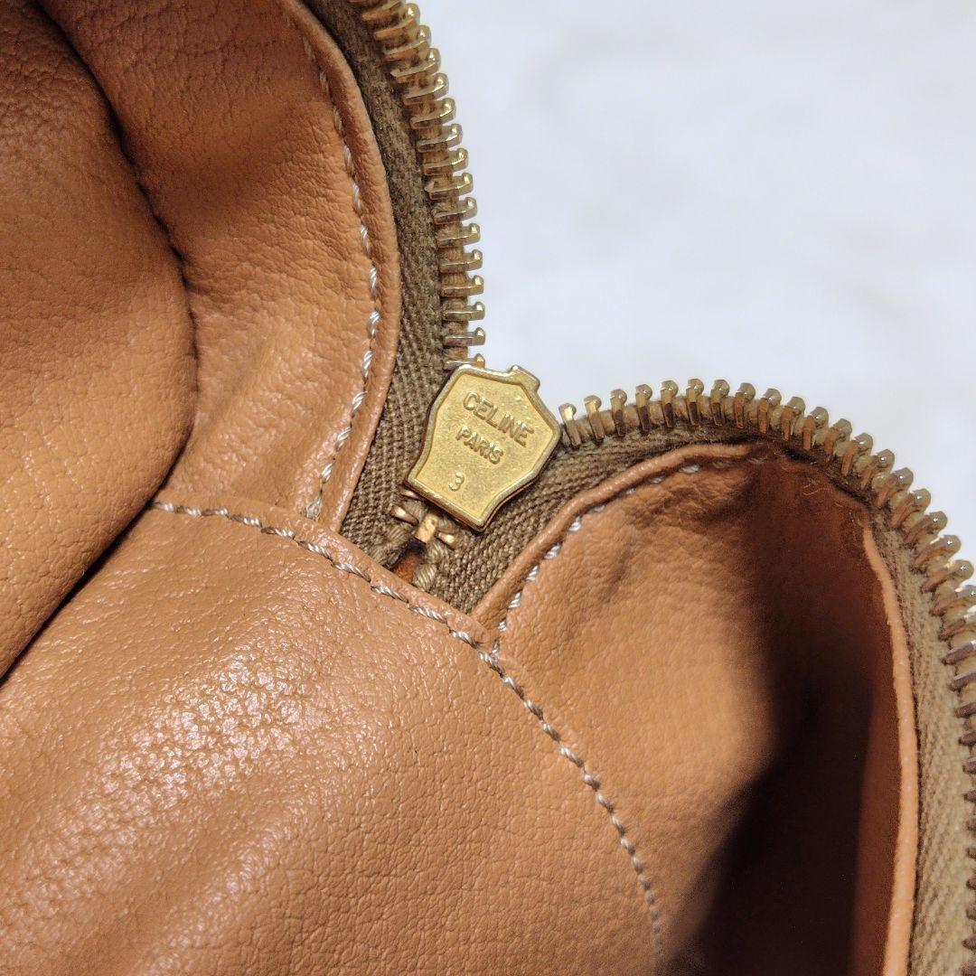 CELINE handbag Purse Macadam Vanity Bag PVC Leather Brown Women's Used Authentic