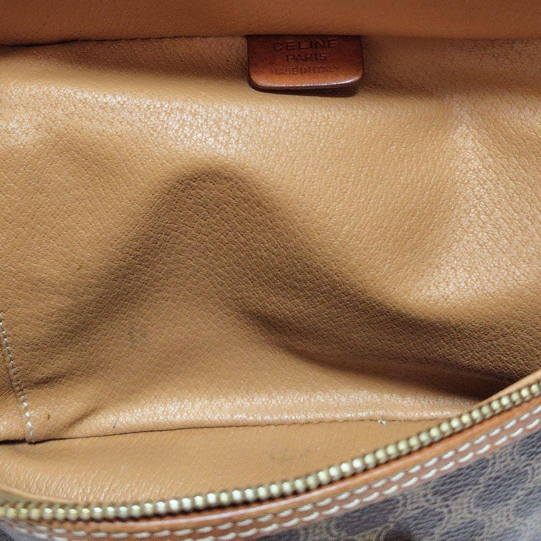 CELINE handbag Purse Macadam Vanity Bag PVC Leather Brown Women's Used Authentic