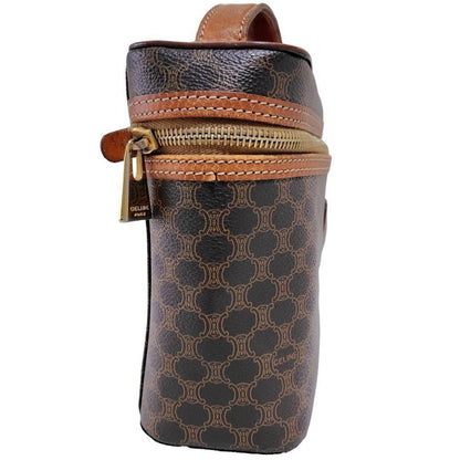 CELINE handbag Purse Macadam Vanity Bag PVC Leather Brown Women's Used Authentic