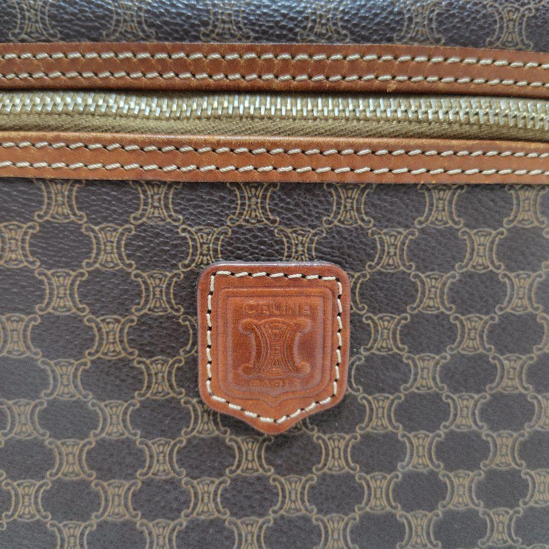 CELINE handbag Purse Macadam Vanity Bag PVC Leather Brown Women's Used Authentic